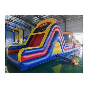 Jeu de défi gonflable en PVC personnalisé, version maison, parcours d'obstacles, trampoline, capacité de 100 kg à 500 kg, taille 11x3 m pour l'extérieur - Product Image 3