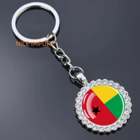 Porte-clés fleur en strass drapeau de Géorgie, très populaire, pour sac à dos, décoration de clés, breloque de portefeuille, souvenir de voyage
