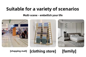 Exhibidor Metálico de <span class=keywords><strong>Boutique</strong></span> en Dorado/Negro/<span class=keywords><strong>Blanco</strong></span> para Protección Contra la Corrosión, Estantes de Piso para Pantalones y Corbatas de Cuero - Product Image 4