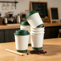 Gobelets en papier jetables 8oz 16oz à double paroi isolés pour boissons chaudes, logo personnalisé, vente en gros