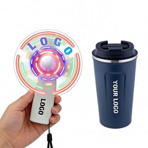 พัดลมโฆษณาพกพาขนาดเล็กแบบมีไฟ LED พร้อมโลโก้ สำหรับงานส่งเสริมการขายธุรกิจ ปี 2026 ขายส่ง - Product Image 1
