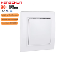 Prise de courant européenne Standard mural 10a 220v bouton-poussoir électrique lumière LED interrupteurs muraux prise en ABS