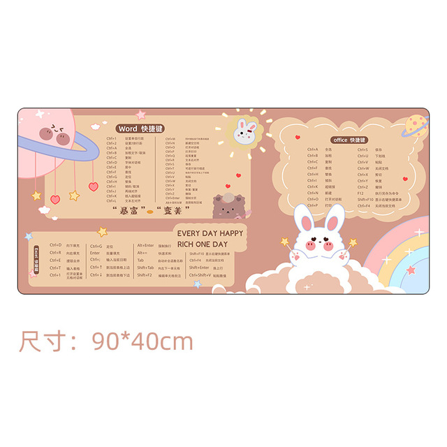 Custom Printed Cartoon Design Non-Slip Scratch-Proof Natural Rubber Gaming Mouse Pad-Stock Available Large Size Desk Use 2-5mm