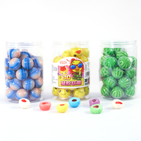 JDH Halal Fabriek Directe Verkoop OEM 3D Knisperende Gummy Candy Op Maat Logo Fruitgevulde Meerkleurige Balvormige Zachte Snoepjes