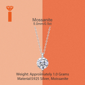 قلادة موسانيت VVS1 GRA مطلية بالذهب الأبيض من الفضة الإسترلينية عيار 925 للنساء بالجملة - Product Image 6