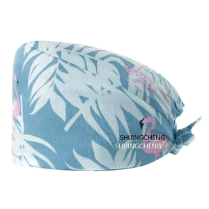 หมวกผ่าตัดแบบมีกระดุม ผ้าซาตินบุซับใน ปรับขนาดได้ สำหรับทั้งชายและหญิง ผ้าคอตตอนทวิล ใช้ในโรงพยาบาล - Product Image 5