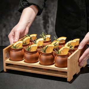 Verres à shot en céramique d'argile mexicaine personnalisés avec logo, pour mariage, verres à cocktail fantaisie marron - Product Image 5