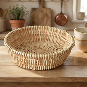 Cesta de Almacenamiento de Mimbre Tejida a Mano, Cesta Redonda de Mimbre para Alimentos, Bandeja Multifuncional para Aperitivos para Cocina y Hogar - Product Image 2
