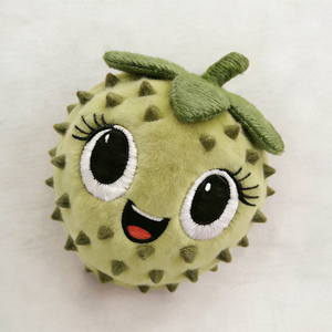 Peluche personalizado en forma de durian, verde claro pálido y puntiagudo, con pequeños espinillos bordados en toda la superficie. - Product Image 1