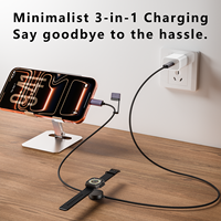 Câble de charge magnétique USB Type C 100W avec chargeur magnétique intelligent pour montre connectée, compatible avec les ordinateurs portables et tablettes de 14/16 pouces – Indispensable pour les voyages