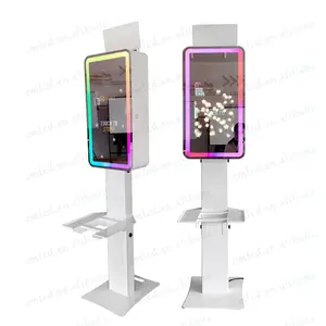 Stan foto layar sentuh 21.5 inci monitor LCD magic mirror foto booth shell selfie kios untuk bisnis (printer kamera opsional)