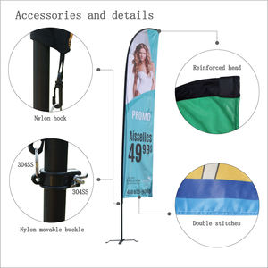 Asta de bandera de plumas de 4,5 m y 15 pies, fibra de vidrio de aluminio, postes de playa voladores exteriores para decoración de eventos festivos, tienda, actividad comercial - Product Image 5