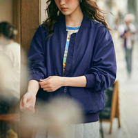 Blouson Bomber Léger Maden pour Femme, Style Vintage Américain, Col Montant, Vêtement de Travail Décontracté, Manteau de Printemps Tendance 2026