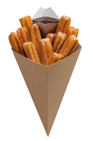 Conos de papel biodegradables de alta calidad en diferentes tamaños para papas fritas, pizza artesanal de chocolate con impresión de logotipo personalizado