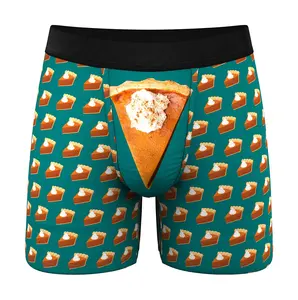 Boxer à pochette pour hommes avec impression de logo personnalisé OEM-Sous-vêtements hamac boule micro modal
