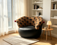 Fauteuil pivotant moderne et confortable pour appartement, salle à manger, salon, chambre à coucher, fauteuil de détente inclinable en tissu