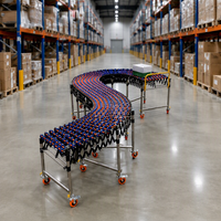 Convoyeur à gravité flexible et extensible en plastique ABS Goldtec pour la manutention de cartons, le chargement et le déchargement en entrepôt