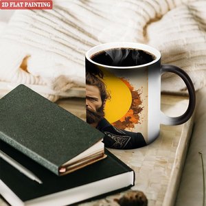 Mug à sublimation vierge 11oz en céramique noire givrée, activable par la chaleur, pour impression de design personnalisé - Product Image 3