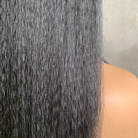 Perruque synthétique Yaki Kinky Straight de 20 pouces, volumineuse # Perruques en fibres résistantes à la chaleur pour femmes africaines, couleur noir naturel 1B