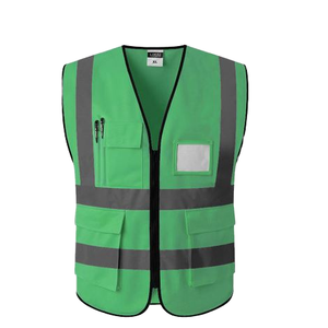 Chaleco de Trabajo Reflectante de Seguridad Amarillo-Verde de Alta Visibilidad, Personalizable con Logotipo, Transpirable, de Poliéster, Unisex, con Protección Contra Pinchazos - Product Image 1