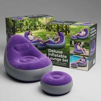 Canapé gonflable avec ottoman, ensemble de chaises de camping et de plage pliables et portables