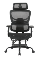 Chaise de bureau ergonomique industrielle en acier à maille intégrale avec appui-tête réglable, soutien lombaire divisé, accoudoirs 3D et roulettes silencieuses