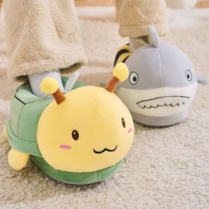 Pantuflas de Invierno de Algodón, Pantuflas de Casa Unisex para Parejas, Tortuga, Abeja, Tiburón, Miel, Divertidas, de Felpa, con Suela de Goma - Product Image 3