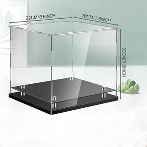 Rõ ràng hat hiển thị trường hợp Mũ bảo hiểm pha lê acry bóng chày với thép không gỉ risers bóng chày chủ đứng <span class=keywords><strong>Acrylic</strong></span> hiển thị hộp - Product Image 2