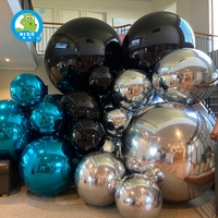 Boule de miroir gonflable réfléchissante en PVC argent or pour mariage décorations de Noël exposition d'art publicité gonflables géants