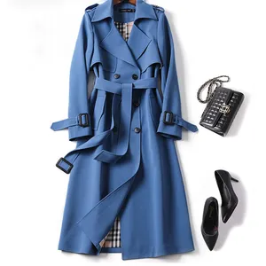 Jtfur Collage Style Classic Fashion Jacket Ladies Women Spring Autumn Thin Trench Coat