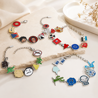 Nuevo Diseño Pulsera de Cadena con Dijes de Mano para Parejas, Estilo Hip-hop, Álbum de Cantante, Oso Kawaii, Bañado en Platino, Joyería de Moda para Hombre y Mujer