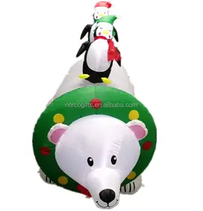 Figura de pingüino de osos polares blancos, modelo de publicidad inflable, adorno de Navidad para exteriores, precio de fábrica