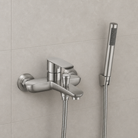 Ensemble de robinetterie de douche et baignoire en acier inoxydable 304 sans plomb, finition brossée, avec mitigeur et douchette à main, vente en gros directe usine pour projets hôteliers