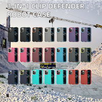 Coque de téléphone robot 3-en-1 Clip Defender TPU Armor avec protection antichoc et charge sans fil pour Moto