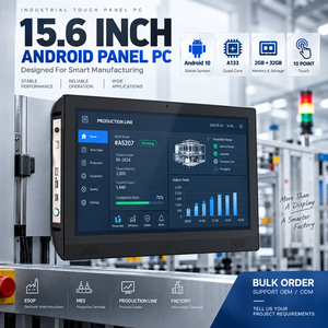 คอมพิวเตอร์อุตสาหกรรมระบบแอนดรอยด์ขนาด 15.6 นิ้ว รุ่น A133 แรม 2GB ความจุ 32GB หน้าจอสัมผัส 10 จุด ESOP HMI ออลอินวัน สำหรับระบบอัตโนมัติในโรงงาน - Product Image 1