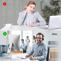 Soporte Ergonómico Transparente de Acrílico para Monitor y Portátil - Elevador Blanco Elegante para iMac, MacBook y Todos los Portátiles, Decoración para Oficina en Casa