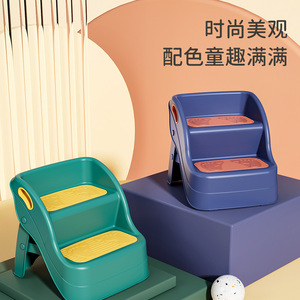Children <b>Step</b> <b>Stool</b> Plastic Non Slip 37.7x18x53.3cm For Toilet Bathroom Kids Age 2-4 Years - Product Image 1