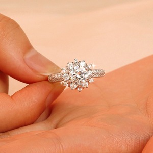 Bague de promesse en moissanite pour <span class=keywords><strong>femme</strong></span>, argent sterling 925, bijoux imperméables, bague de fiançailles en moissanite 1 carat - Product Image 2