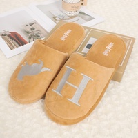 Chaussons fermés confortables en peluche brodée à plateforme, très chauds, pour l'intérieur, en mousse EVA, imprimés animaux, dessus super doux pour femmes