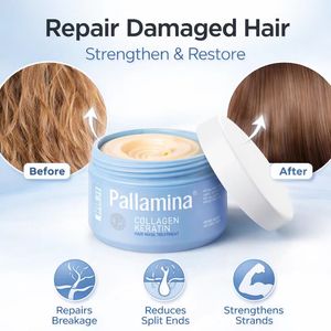 מסכת שיער פלמינה OEM ODM 500ml שמן ארגן קולגן קרטין לתיקון עמוק לשיער פגום, יבש, מקורזל, הזנה ולחות - Product Image 4