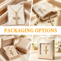 Collier pendentif croix personnalisable avec gravure, crucifix creux Jésus, collier religieux pour hommes et femmes, cadeau de baptême, bijoux