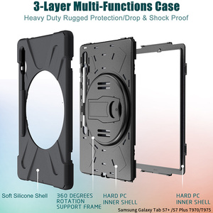 Per <span class=keywords><strong>Samsung</strong></span> <span class=keywords><strong>Galaxy</strong></span> <span class=keywords><strong>Tab</strong></span> <span class=keywords><strong>S8</strong></span> <span class=keywords><strong>S8</strong></span> plus 2022 X800 / S7 Plus T970 T975 paraurti in silicone morbido con supporto s-pen custodia ibrida per Tablet posteriore - Product Image 5