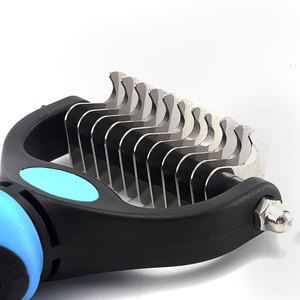 Raschiatore per peli di animali domestici in acciaio inossidabile lame Double face pelliccia ridondante <span class=keywords><strong>spazzola</strong></span> per rimozione peli per animali domestici <span class=keywords><strong>spazzola</strong></span> da sposo - Product Image 5