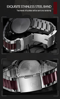Jam Tangan NAVIFORCE 9171 Quartz Analog LCD dengan Baja Anti Karat, Jam Tangan Sport Mewah Kronograf Quartz Layar Ganda untuk Pria