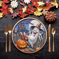 Pièce de monnaie fantôme d'Halloween en cuivre pur 999, double face, haute relief, colorée UV, ronde, objet de collection, souvenir artistique