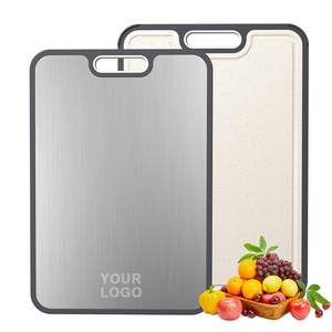 <span class=keywords><strong>Tabla</strong></span> de <span class=keywords><strong>Cortar</strong></span> de Acero Inoxidable de Grado Alimenticio con Ranura para Jugos, <span class=keywords><strong>Tabla</strong></span> de <span class=keywords><strong>Cortar</strong></span> de Doble Cara, <span class=keywords><strong>Tabla</strong></span> de <span class=keywords><strong>Cortar</strong></span> de Titanio Puro PP para Cocina - Product Image 1
