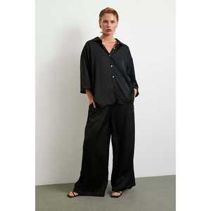 Camisa Moderna Romántica Fluida para Mujer, Blusa Negra de Chifón para Uso Diario, Estilo Ecológico - Product Image 3