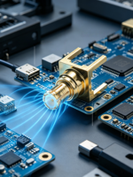 Connecteur RF droit Aurora Yu MMCX01 plaqué or pour montage sur circuit imprimé pour communication sans fil