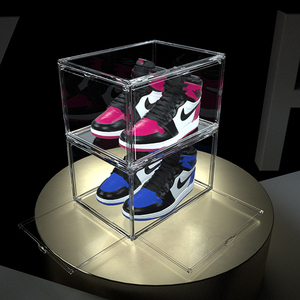 Caja de plástico transparente para zapatillas, organizador de cajas de zapatos, caja contenedora de zapatos - Product Image 2