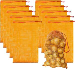 Huamaohengchun Bolsas de Malla Duraderas de 77 Libras, 50 Unidades, 32"x20", Reutilizables, con Cordones, para Almacenamiento de Leña, Verduras y Cebollas - Product Image 1